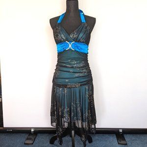 Teal and Blue Finesse Party Dress Size Large